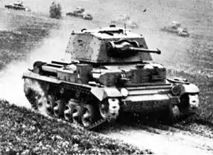 Mk II (A10) cruisertankki, joita oli Britannian panssarijoukoissa