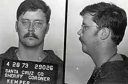 Edmund Kemper pidätyskuvassa vuonna 1973.