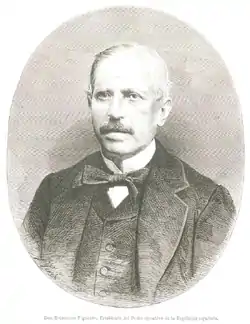 Estanislao Figueras, vuonna 1873 julkaistu piirros.