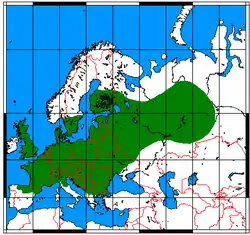 Kontiaisen levinneisyys