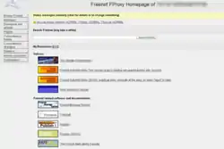 FProxy index page (Freenet 0.7)