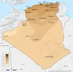 Kronologinen kartta Ranskan Algerian kehittymisestä.