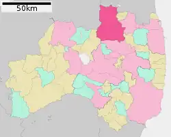 Fukushiman sijainti Fukushiman prefektuurissa