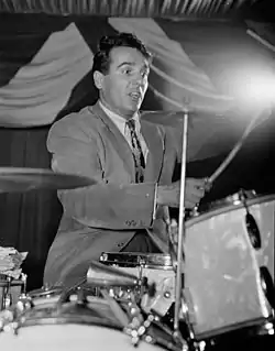 Gene Krupa esiintymässä New Yorkissa vuonna 1946.