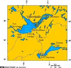 Iso Orjajärvi ja Athabascajärvi