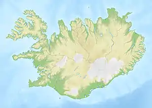 Tulivuoren sijainti Islannissa