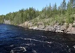 Iijokea Pahkalakosken voimalaitoksen kohdalla.