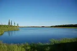 Seluskanjärveä länsirannalta nähtynä