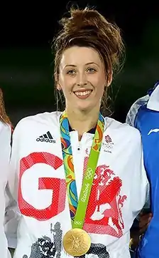 Jade Jones olympiavoittajana 2016.