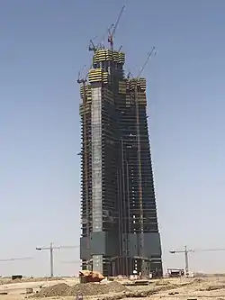 Jeddah Towerin rakennustyöt elokuussa 2019