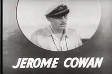 Jerome Cowan elokuvan Hirmumyrsky (1937) trailerissa.