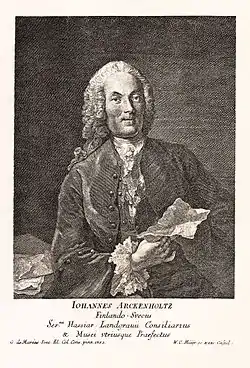 Johan Arckenholtz noin vuonna 1750.