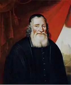 Johannes Gezelius vanhempi, Johan Erik Lindhin vuonna 1839 maalaama kopio David Klöcker Ehrenstrahlin 1600-luvulla tekemästä muotokuvasta.