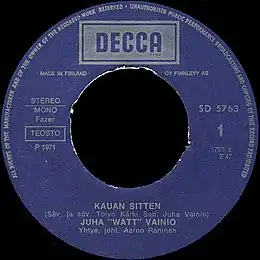 Singlen ”Kauan sitten [1971 versio]” kansikuva