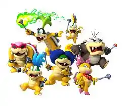 Koopalings-hahmot pelissä New Super Mario Bros. Wii.