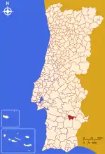 Vidigueira Portugalin kartalla