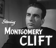 Montgomery Clift elokuvan Minä tunnustan (1953) trailerissa.