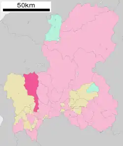 Motosun sijainti Gifun prefektuurissa