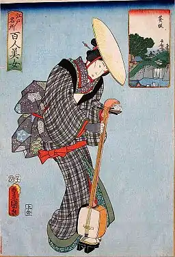 Aoisaka sarjasta Edo meisho hyakunin bijo, 1857