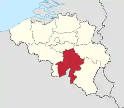 Provinssin sijainti Belgiassa