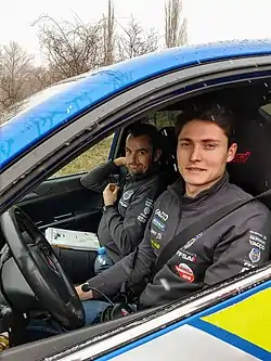 Adrien Fourmaux ja kartanlukija Renaud Jamoul Monte Carlon rallissa vuonna 2019.