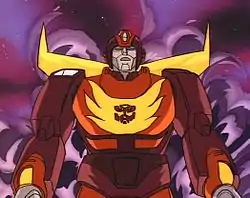 Rodimus Prime robottimuodossa, sarjassa The Transformers.