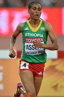 Sofia Assefa Pekingin MM-kilpailuissa 2015.