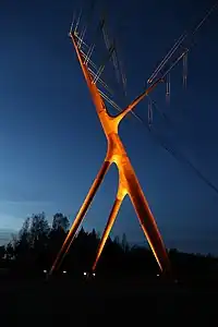 Suurjänniteverkon designattu pyloni Big Fox (330/110 kV). Suunnittelijat Sille Pihlak ja Siim Tuksam. Risti, Lääne-Nigulan kunta.