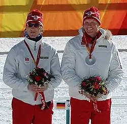 Jens Arne Svartedal (vas.) ja Hetland Torinossa vuonna 2006