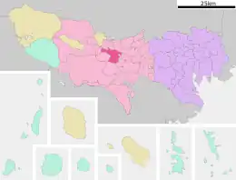 Tachikawan sijainti Tokion metropolissa