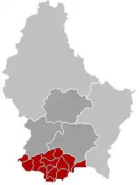 Cantone di Esch-sur-Alzette – Localizzazione