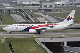 In Boeing 737-800 fan Malaysia Airlines.