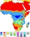 Köppenkaart fan Afrika