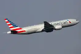 In Boeing 777-200ER fan American Airlines