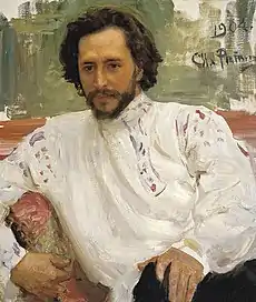 In portret fan Leonid Andrejev troch Ilja Repin.