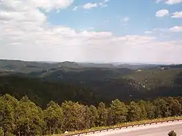 De Black Hills tichteby Mount Rushmore.