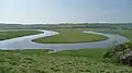 In meänder yn de Ingelske rivier Cuckmere