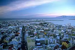 Reykjavik sjoen fanôf Hallgrimskirkja