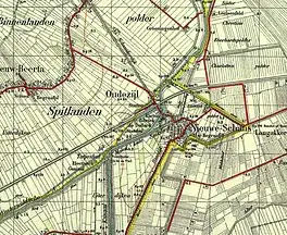 Nieuwe-Schans op topografyske kaart fan 1933