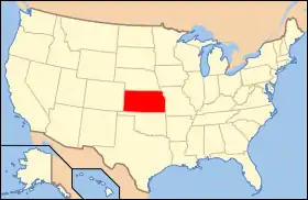 Map of the U.S. with Kansas highlighted