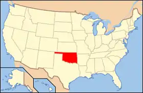 Map of the U.S. with Oklahoma highlighted