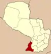 Ubicación del departamento en el Paraguay