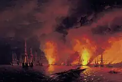 Seeschlacht bi Sinope, Gmälde vum Ivan Ajvazovskij