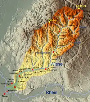 Wiisedal mit Iizugsgebiit vu dr Wiise im Schwarzwald