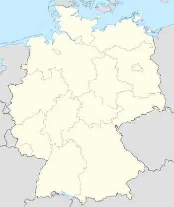 Deutschlandkarte, Position vo de Stadt Kallsruh hervorghobe