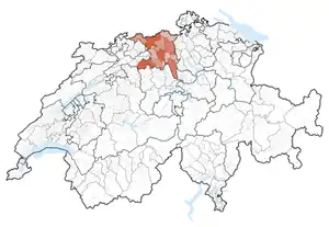 Lag vum Kanton Aargau in dr Schwyz