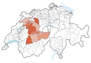 Lag vum Kanton BernCanton de Berne in dr Schwyz