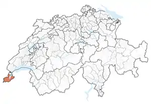 Lag vum Republik und Kanton GenfRépublique et Canton de Genève in dr Schwyz