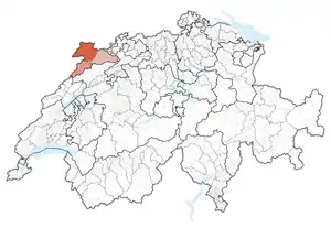 Lag vum Republik und Kanton JuraRépublique et Canton du Jura in dr Schwyz