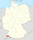 Dütschlandcharte, Position vom Landkreis Breisgau-Hochschwarzwald fürighobe